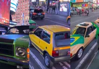 A "invasão" dos carros esportivos nacionais na Times Square, nos EUA