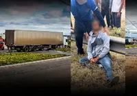 Motociclista fica ferido após colisão com carreta na BR-116