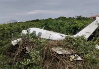 Queda de aeronave deixa dois ocupantes feridos em estado grave