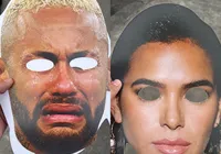 Torcedores provocam Neymar Jr. com máscaras de Bruna Marquezine