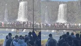 Turista pula nas águas das Cataratas do Iguaçu para recuperar celular