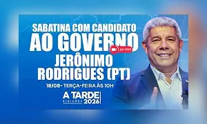 Grupo A TARDE sabatina Jerônimo Rodrigues nesta terça-feira (18)