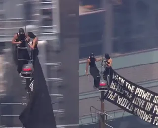 Casal é preso após escalar topo de prédio em Nova York para protestar