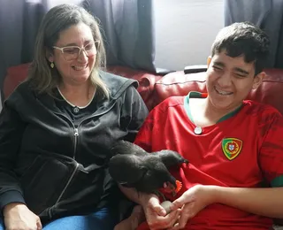 Galinha se torna melhor amiga de jovem autista após indicação médica