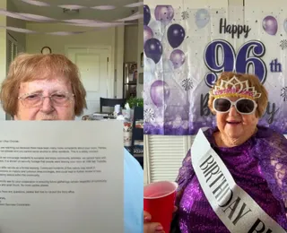 Idosa de 96 anos recebe aviso de expulsão de asilo por excesso de farra