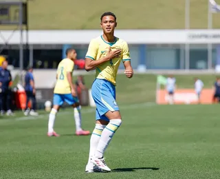 Joia do Vitória marca gol e se destaca em amistoso da Seleção Sub-15