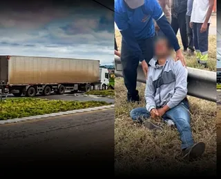 Motociclista fica ferido após colisão com carreta na BR-116
