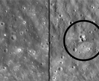 NASA mostra nova cratera na Lua causada por foguete da SpaceX