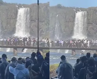 Turista pula nas águas das Cataratas do Iguaçu para recuperar celular
