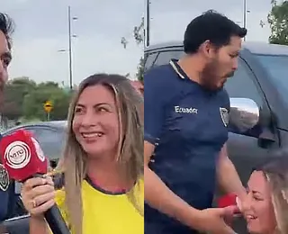 VÍDEO: Repórter é atropelada ao vivo durante transmissão da Copa do Mundo
