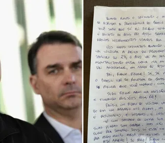 Flávio divulga carta de Dia dos Pais para Bolsonaro e chora; leia
