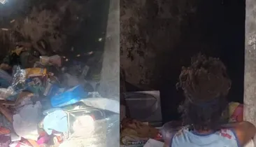 Mulher é resgatada em casa tomada por lixo  na Bahia