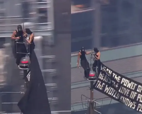 Casal é preso após escalar topo de prédio em Nova York para protestar