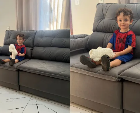 Criança de 2 anos surpreende família ao comprar sofá parcelado em 10x