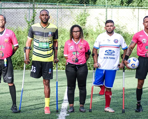 Dupla BaVi vence na primeira rodada do Baiano de Futebol de Amputados - Imagem