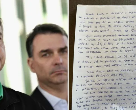 Flávio divulga carta de Dia dos Pais para Bolsonaro e chora; leia - Imagem