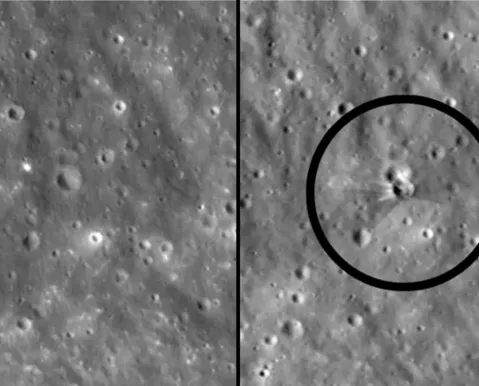 NASA mostra nova cratera na Lua causada por foguete da SpaceX - Imagem