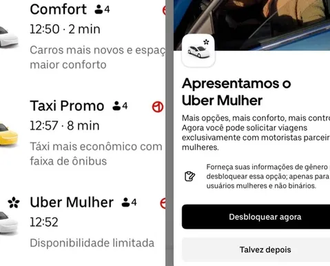 Uber muda app e libera novidade para passageiras em todo o Brasil
