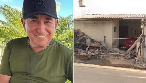Caminhão de Amado Batista perde controle e destrói casas