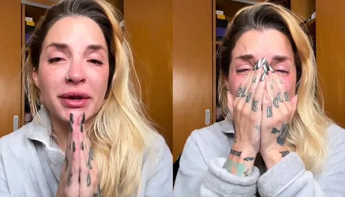 Ex-BBB faz denúncia de agressão contra ex-marido em vídeo aos prantos