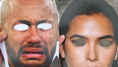 Torcedores provocam Neymar Jr. com máscaras de Bruna Marquezine