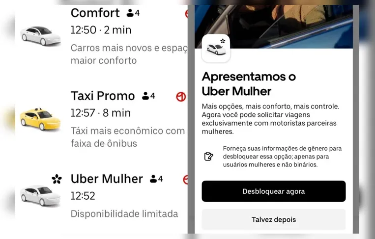 Uber muda app e libera novidade para passageiras em todo o Brasil