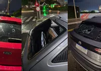 Granizo do tamanho de bola de golfe perfura e danifica carros na orla
