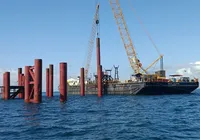 Ponte Salvador-Itaparica avança com 15 estacas e chegada de mega cargueiro