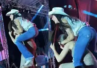 VÍDEO: Ana Castela monta em prefeita e a derruba no palco durante show