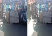VÍDEO: Caminhão perde o controle, tomba e bloqueia ladeira no Arraial do Retiro