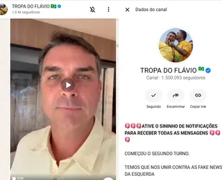 Enquanto canal ligado a Lula enfrenta suspensão, ‘Tropa de Flávio’ divulga fake news