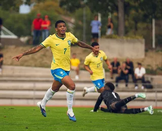 Joia do Bahia marca dois gols em goleada de 6 a 0 do Brasil
