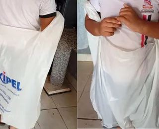 “Meu filho não é lixo": Criança volta de casa dentro do saco plástico