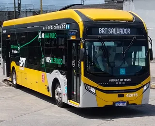 Novo ônibus elétrico do BRT inicia teste nesta quinta em Salvador