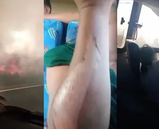 Ônibus atravessa rodovia em meio a incêndio e deixa 19 pessoas feridas na BA