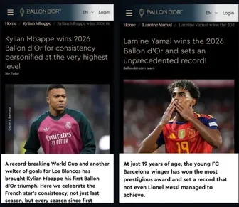 Bola de ouro anuncia vencedores antes da premiação; veja quem ganhou