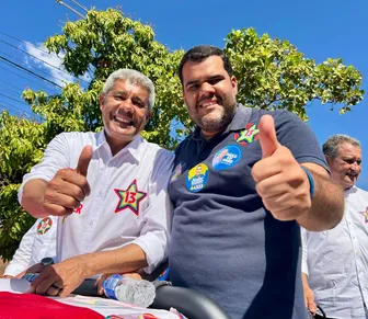 Prefeito do União Brasil recepciona Jerônimo com 13 no peito