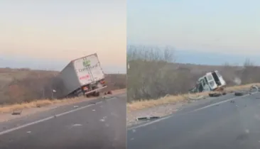 VÍDEO: Colisão frontal entre carro e caminhão mata uma pessoa na BR116