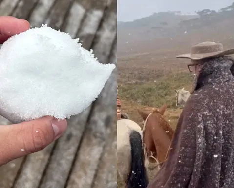 Cidades brasileiras são tomadas por neve e chuva congelada; confira