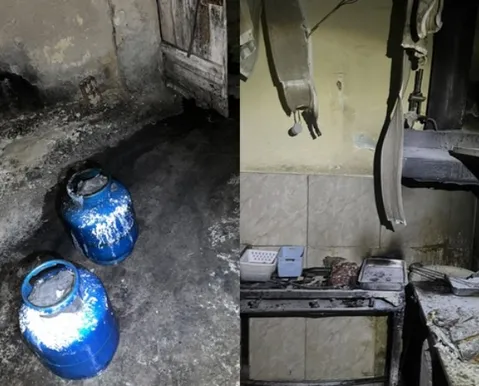 Incêndio atinge pastelaria após suspeita de vazamento de gás na Bahia