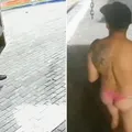 Homem é flagrado se masturbando de calcinha rosa em quiosque imagem