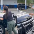 Policial pode ser presa por postar vídeo lavando viatura; assista imagem