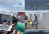 Lancha pega fogo durante travessia entre Morro de São Paulo e Valença