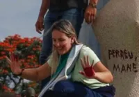 Baiana que pichou estátua do STF pode lançar candidatura imagem
