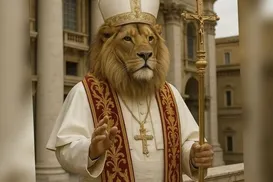 Batina e rugido: Milei faz homenagem inusitada ao novo papa; confira - Imagem