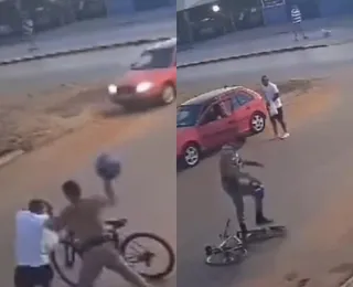 PM agride e pisoteia bicicleta de ciclista em acidente de trânsito