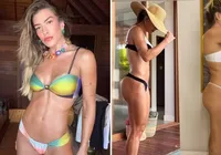 Mostrou tudo! Lore Improta exibe corpo antes e depois da gravidez