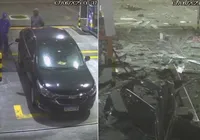 Vídeo: Explosão de carro mata idoso e deixa frentista ferido