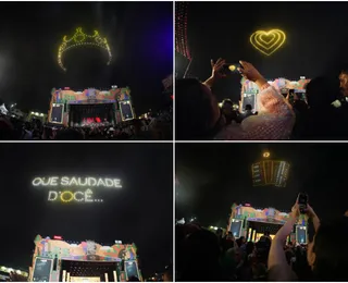 Vídeo: Elba Ramalho é homenageada em Campina Grande com balé de drones
