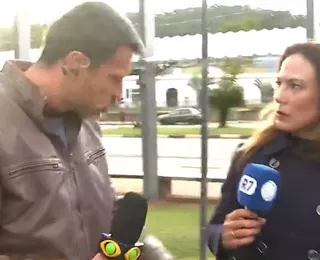 Repórter da Band agride jornalista da Record ao vivo: "Louca"